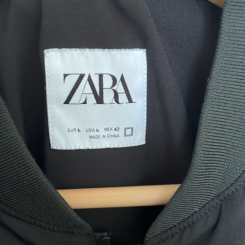 Zara Mens Black Bomber Style Jacket - Picture 2 of 4